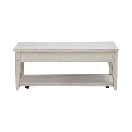 Lake House Weathered White Lift Top Coffee Table QK1106188
