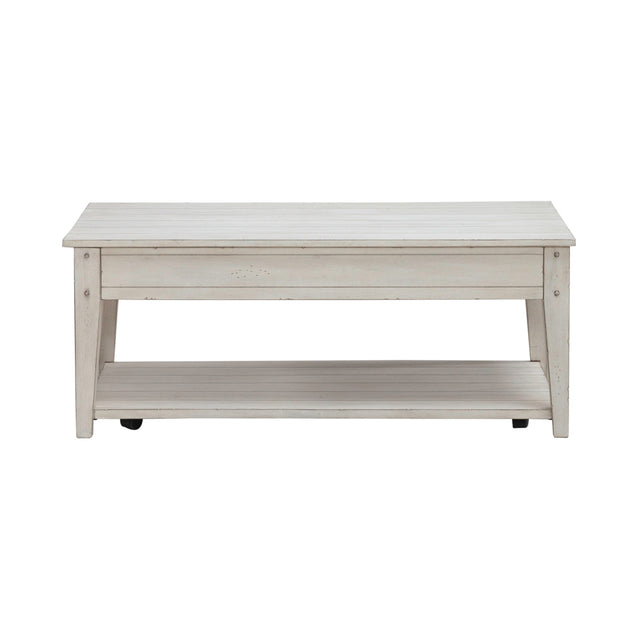 Lake House Weathered White Lift Top Coffee Table QK1106188