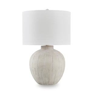 Back view of Medium Lamps (20"-29") Gray Calbert Table Lamp