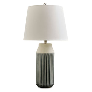 Front right view of Afener Blue Set of 2 Table Lamps