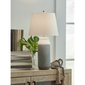 A room setting featuring Afener Blue Set of 2 Table Lamps
