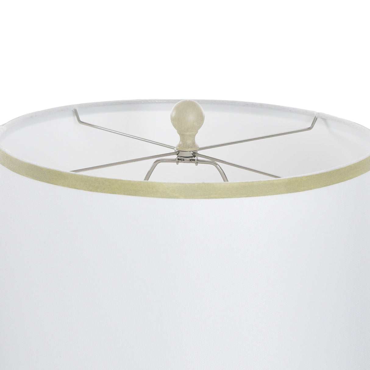 Front left view of Gambell Cream Floor Lamp