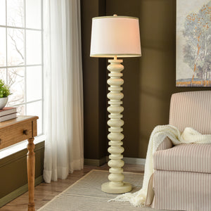 A room setting featuring Gambell Cream Floor Lamp