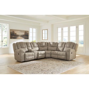 A room setting featuring Pearce-Pike Birch 3 Piece Left Console Reclining Sectional