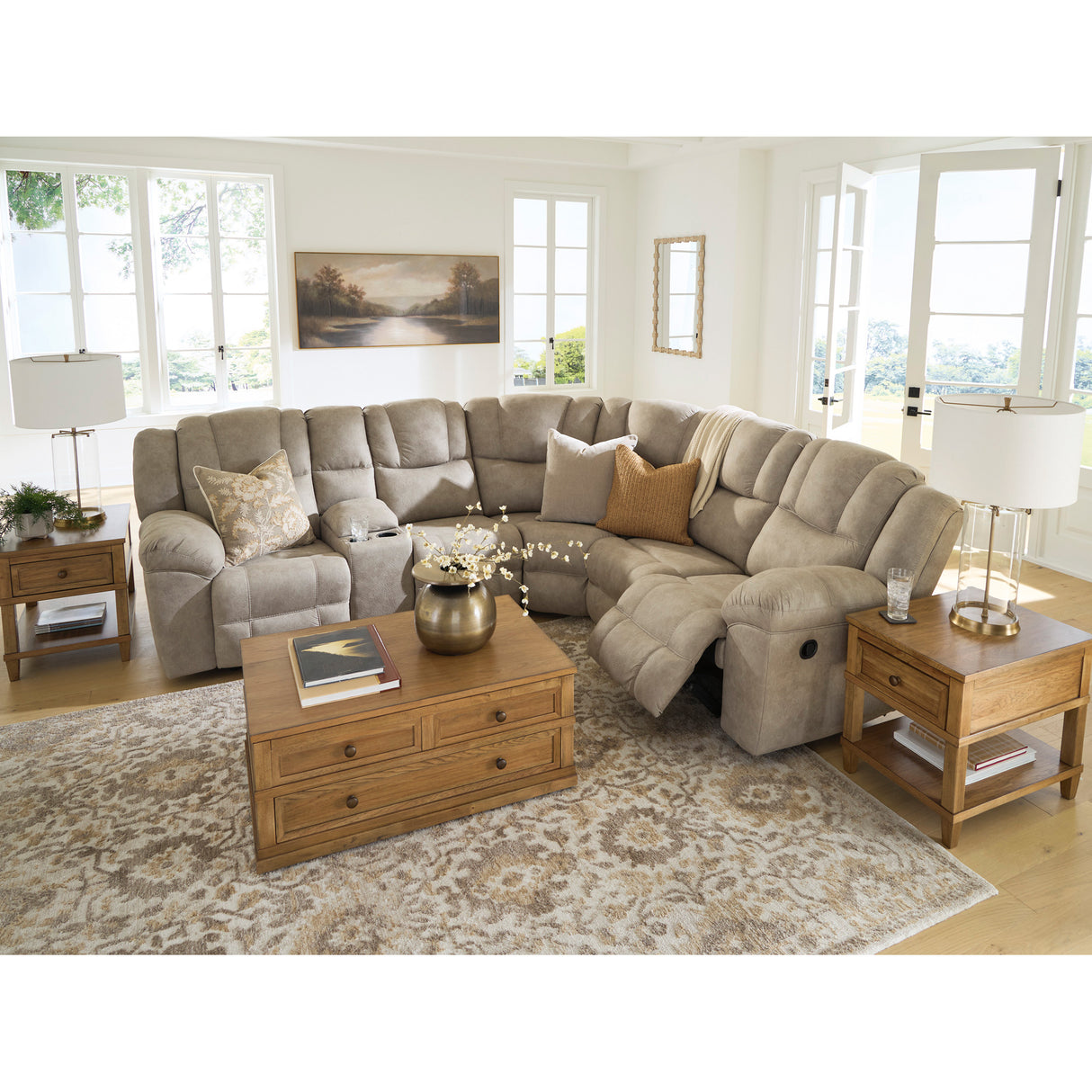 Room setting 4 featuring Pearce-Pike Birch 3 Piece Left Console Reclining Sectional
