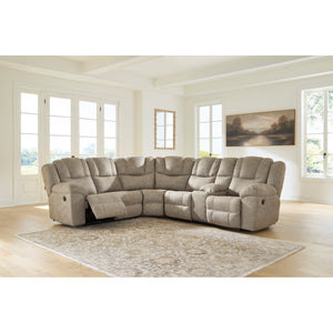 Room setting 2 featuring Pearce-Pike Birch 3 Piece Right Console Reclining Sectional