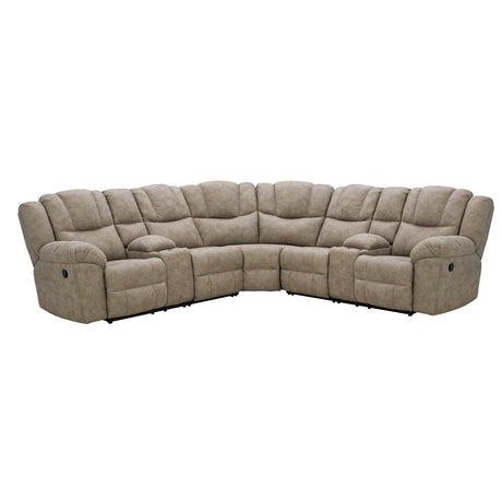 Pearce-Pike Birch 3 Piece Double Console Reclining Sectional QK1106244