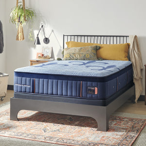 Front right view of Twin XL Blue Lux Hybrid Elite Medium Mattress