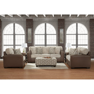 A room setting featuring Saddlebrook Shearling Mocha Chair