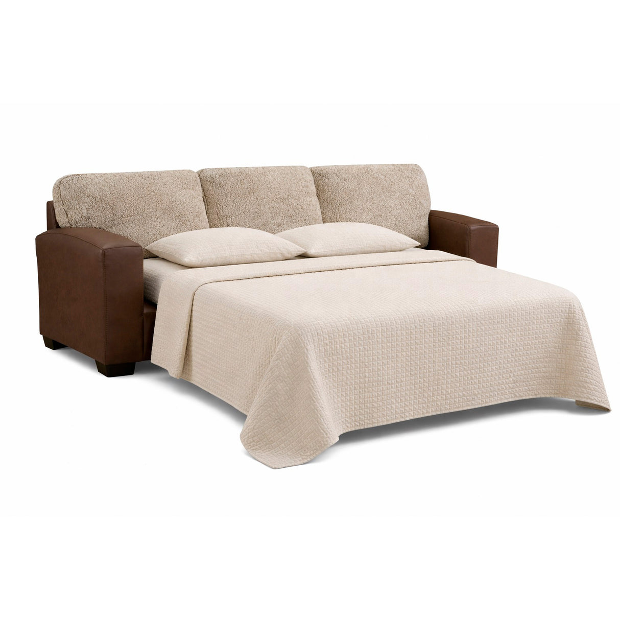 Detail view of Queen Shearling Mocha Saddlebrook Sleeper