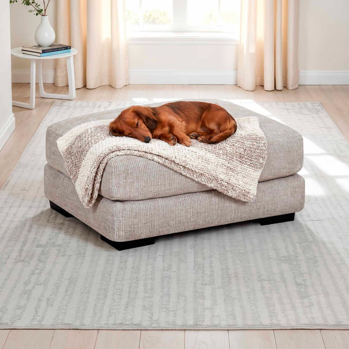 Room setting 4 featuring Wake Otter Ottoman