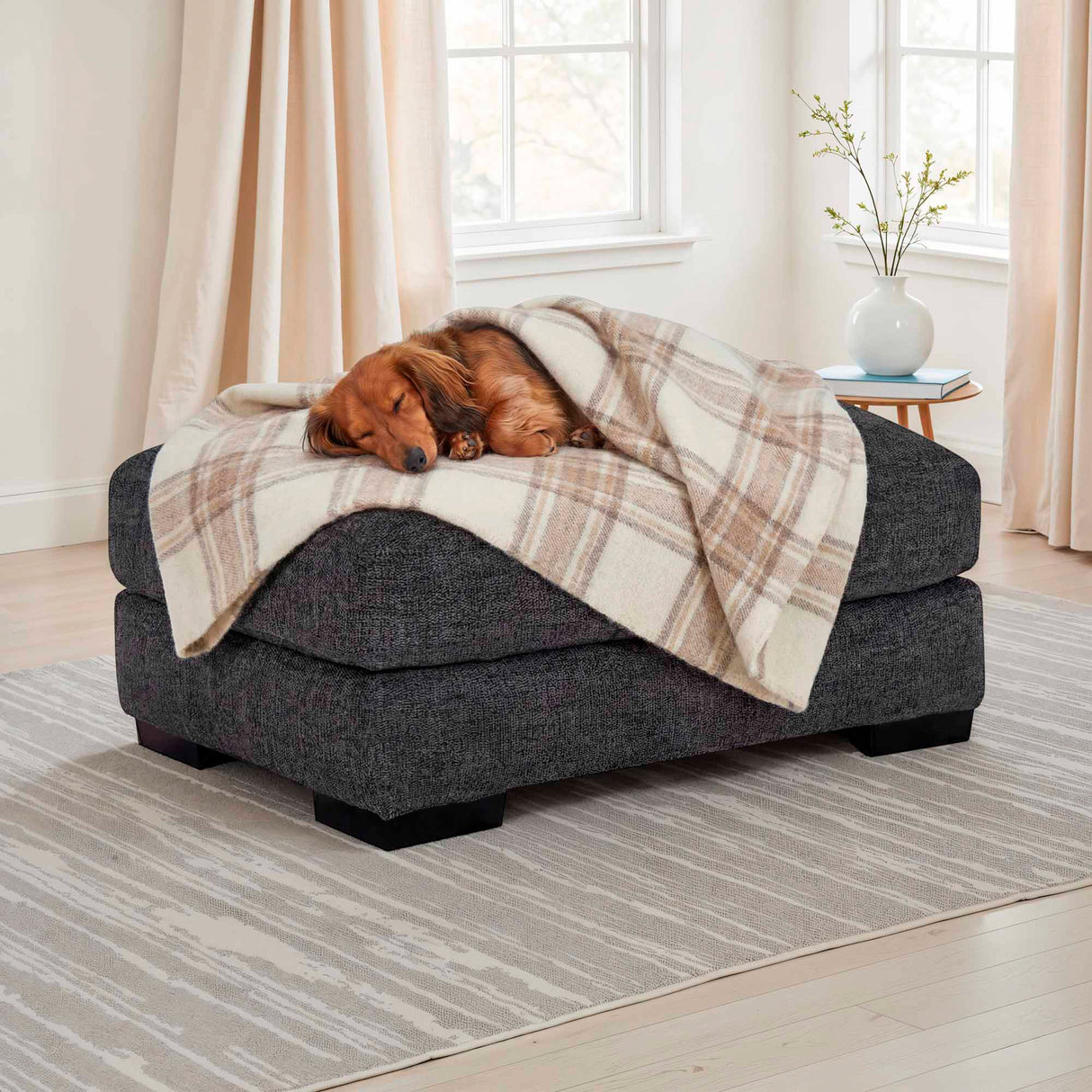 Room setting 2 featuring Wake Slate Ottoman