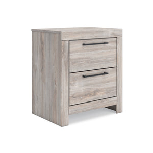 Front right view of Broachmyn Gray Nightstand