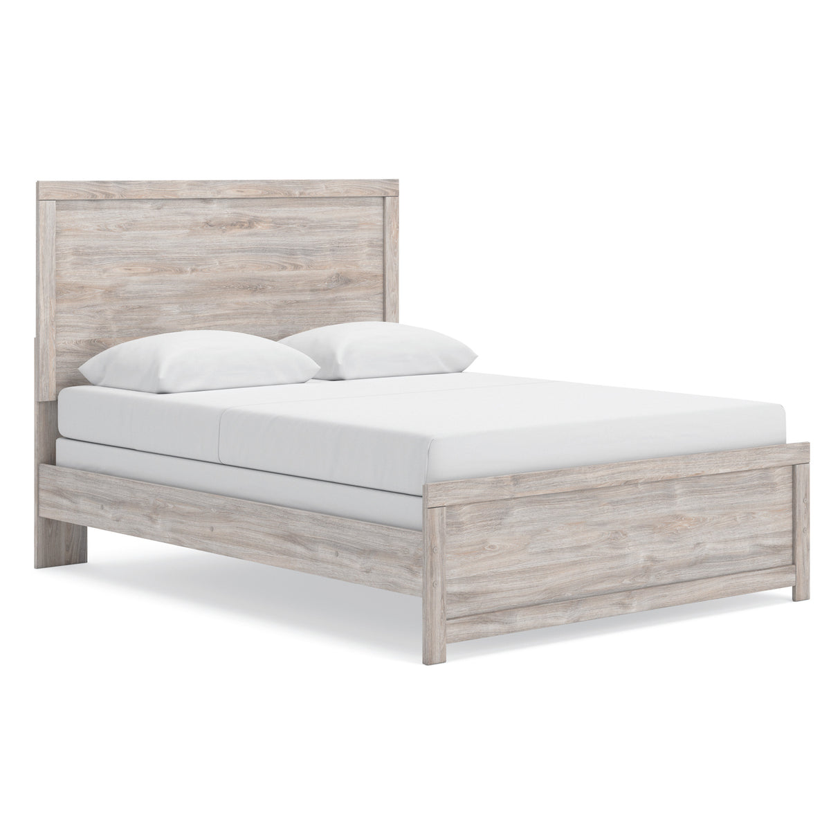 Front right view of Broachmyn Gray Queen Panel Bed