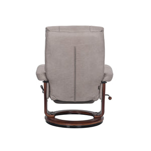 Back view of Valencia Light Gray Recliner with Flip Up Footrest