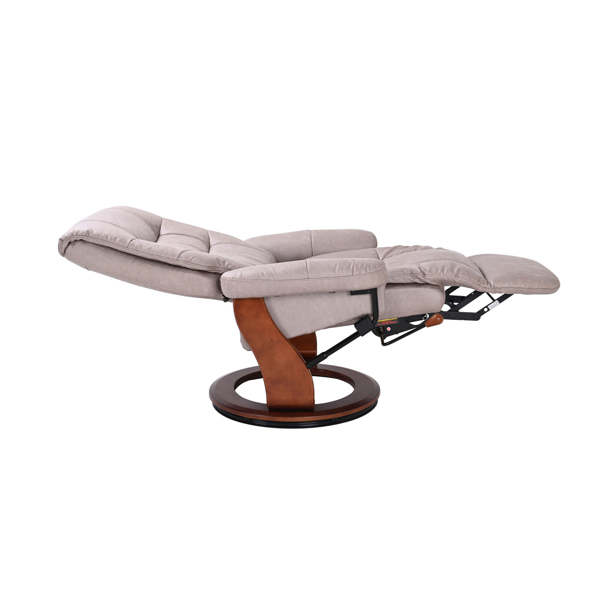 Extended view of Valencia Light Gray Recliner with Flip Up Footrest