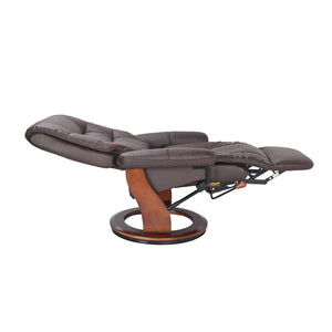 Extended view of Valencia Dark Brown Recliner with Flip Up Footrest
