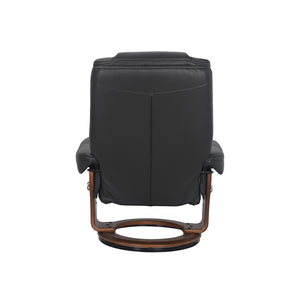 Back view of Hana Charcoal Recliner with Ottoman