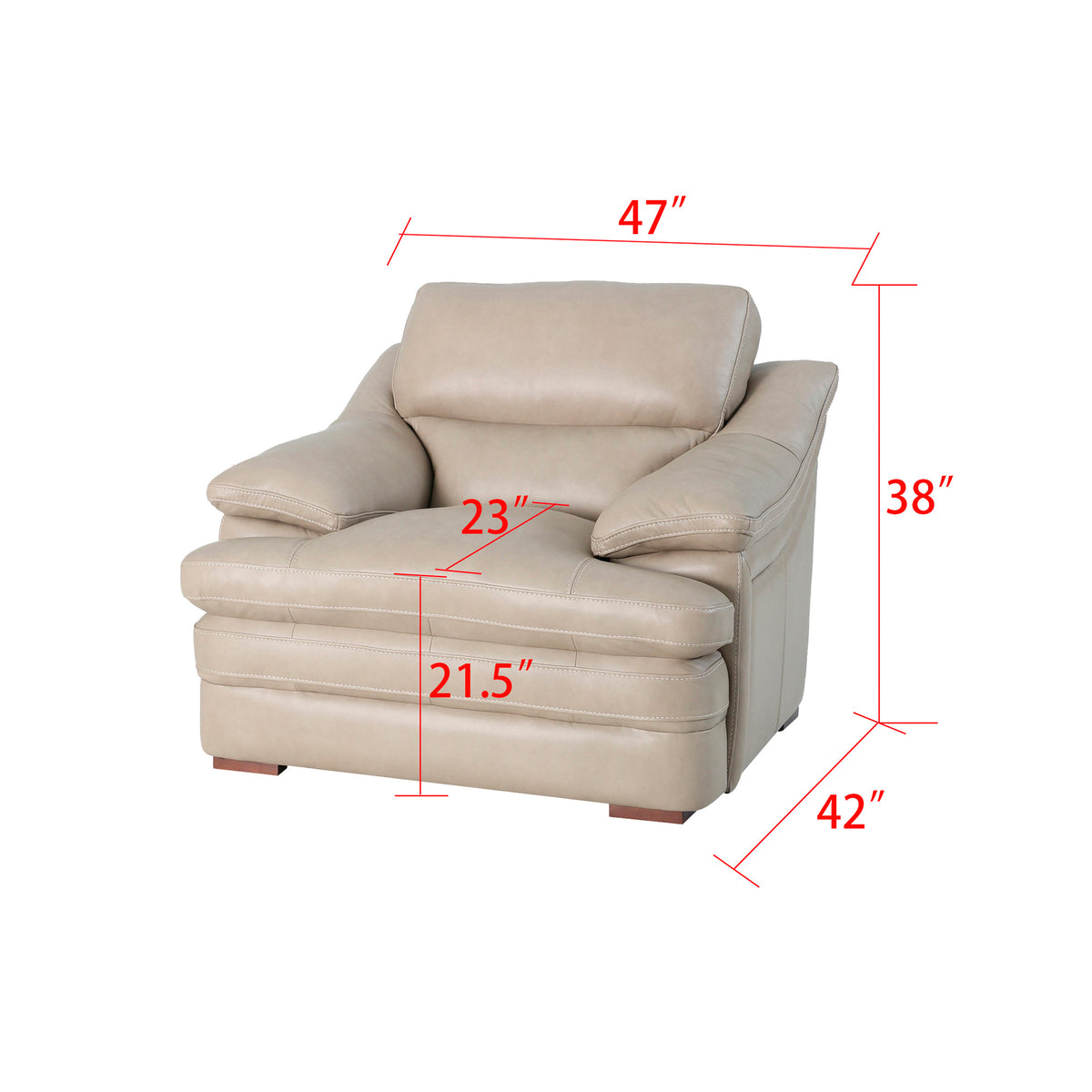 Detail image of Ellsworth Pebble Chair with overlay of product dimensions