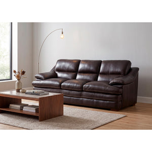 A room setting featuring Ellsworth Dark Brown Sofa