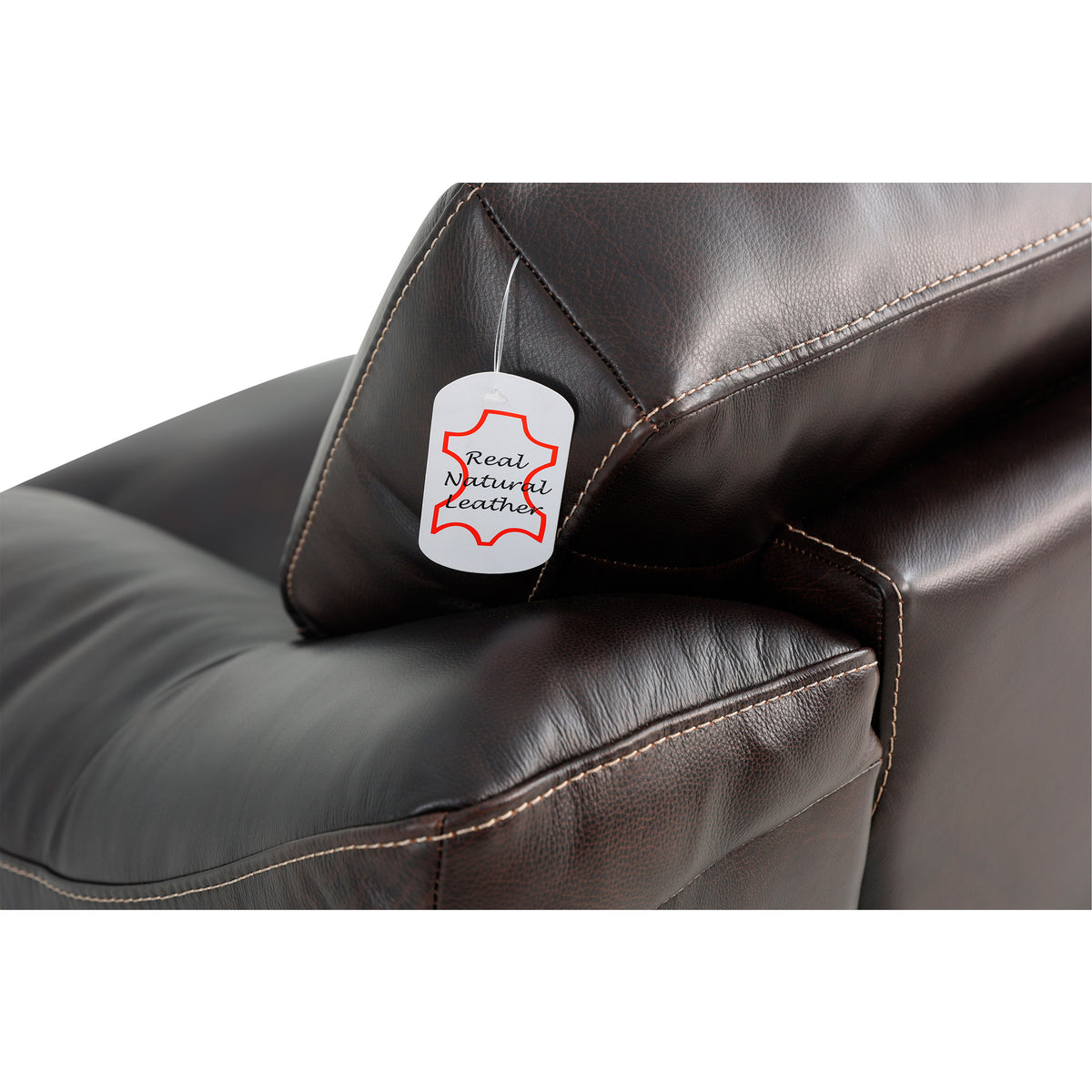 Detail view of Ellsworth Dark Brown Loveseat