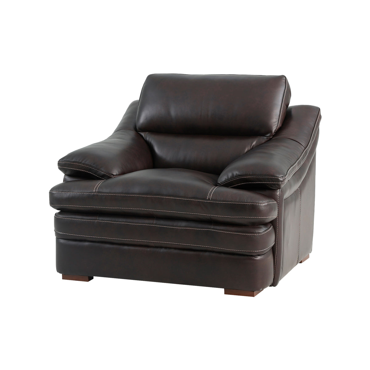 Front right view of Ellsworth Dark Brown Chair