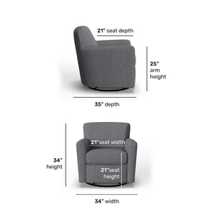 Detail view of Kingman Blue Swivel Glider