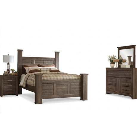 Juararo 4 Piece Dark Brown Queen Poster Room Group QK1106592