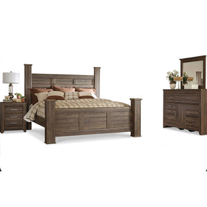 Juararo 4 Piece Dark Brown King Poster Room Group QK1106593