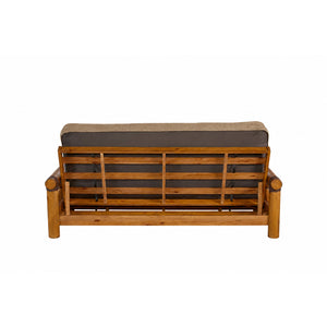 Back view of Natural Beauty Taupestone Studio Sleeper Futon Mattress