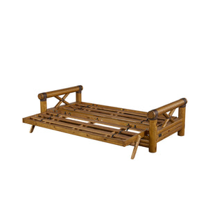Front right view of Ponderosa Rustic Pine Studio Sleeper Futon