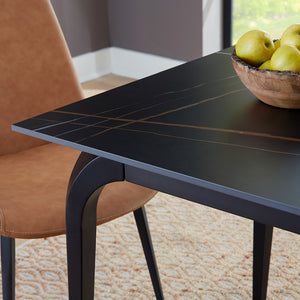 Detail view of Nicoya Black and Buckskin 5 Piece Dining Set