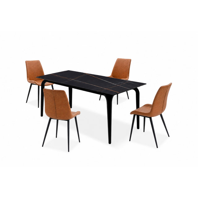 Nicoya Black and Buckskin 5 Piece Dining Set QK1107085