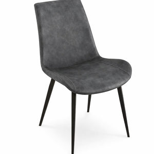 Front right view of Nicoya Steel Gray Dining Chair
