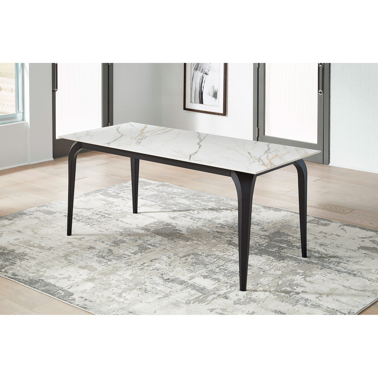 A room setting featuring Nicoya Pumpkin Spice Dining Table