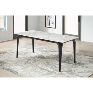 A room setting featuring Nicoya Pumpkin Spice Dining Table