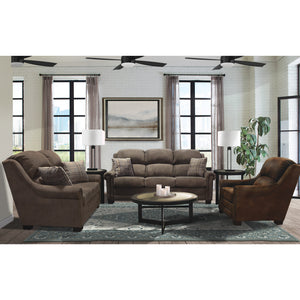 A room setting featuring Redcliffe Tobacco Nail Head Chair