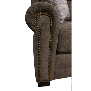 Detail view of Redcliffe Truffle Nail Head Sofa