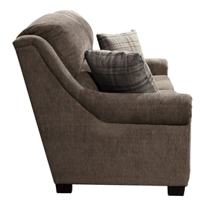 Side view of Redcliffe Truffle Nail Head Loveseat
