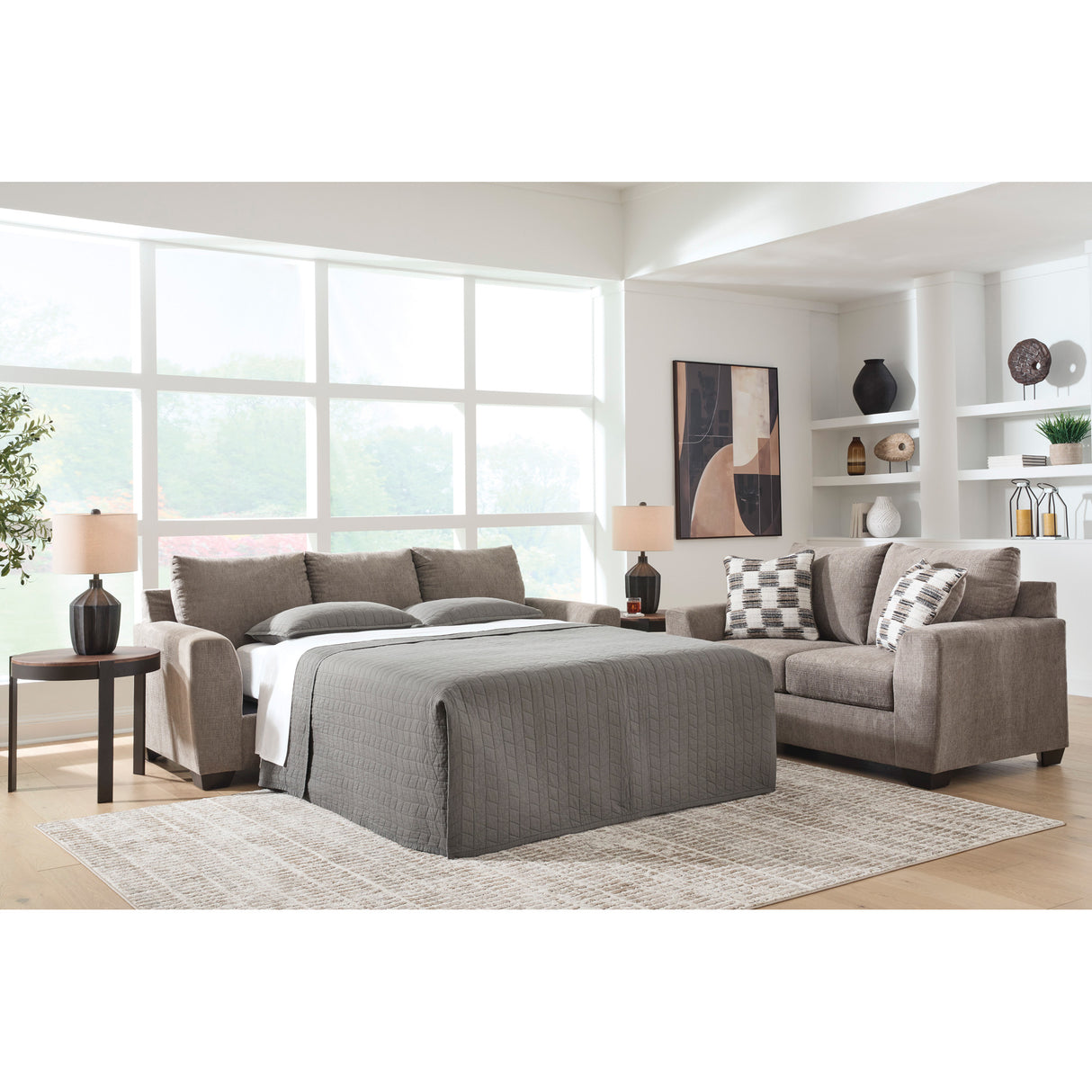 A room setting featuring Loreo Truffle Queen Sleeper