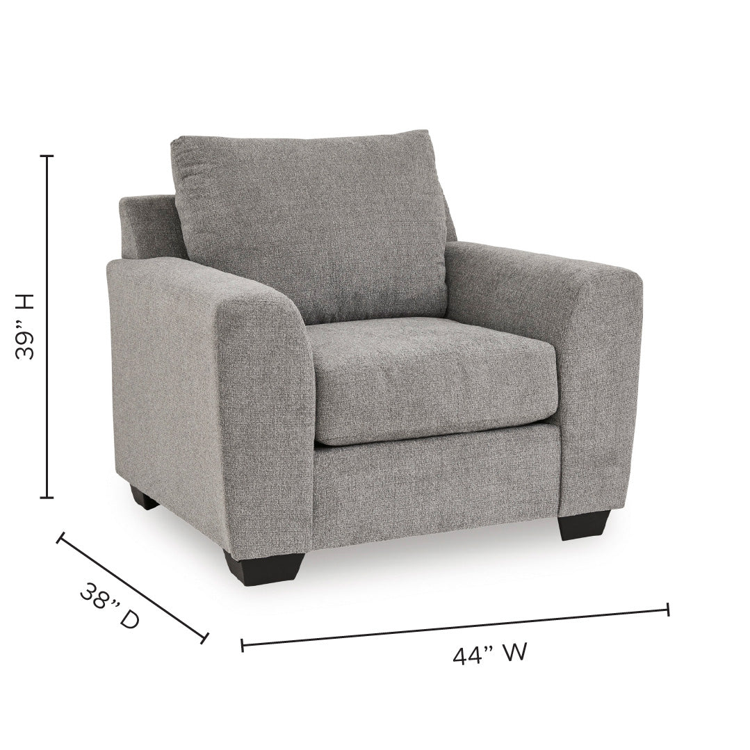 Detail image of Loreo Flint Chair with overlay of product dimensions