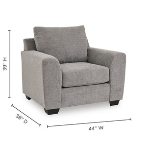 Detail image of Loreo Flint Chair with overlay of product dimensions