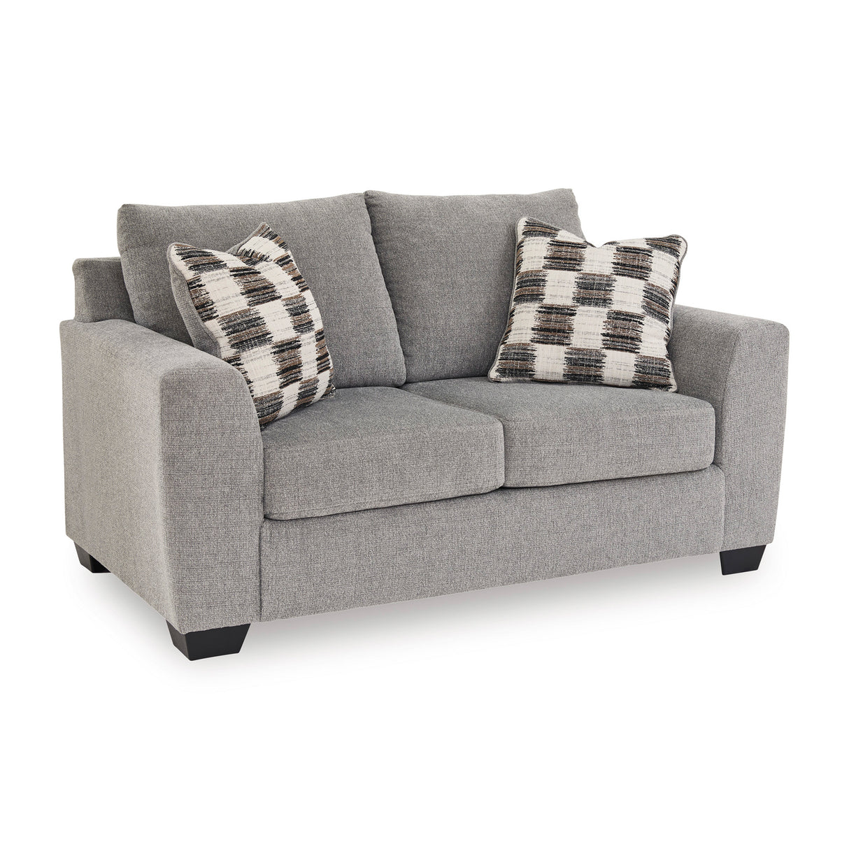 Front right view of Loreo Flint Loveseat