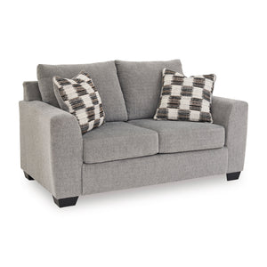 Front right view of Loreo Flint Loveseat