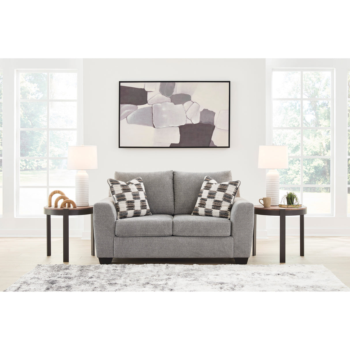 A room setting featuring Loreo Flint Loveseat