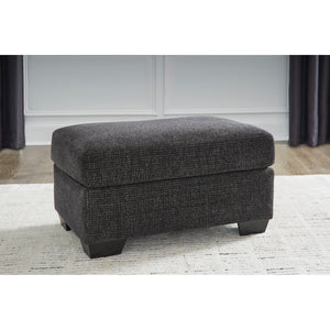 A room setting featuring Loreo Ebony Ottoman