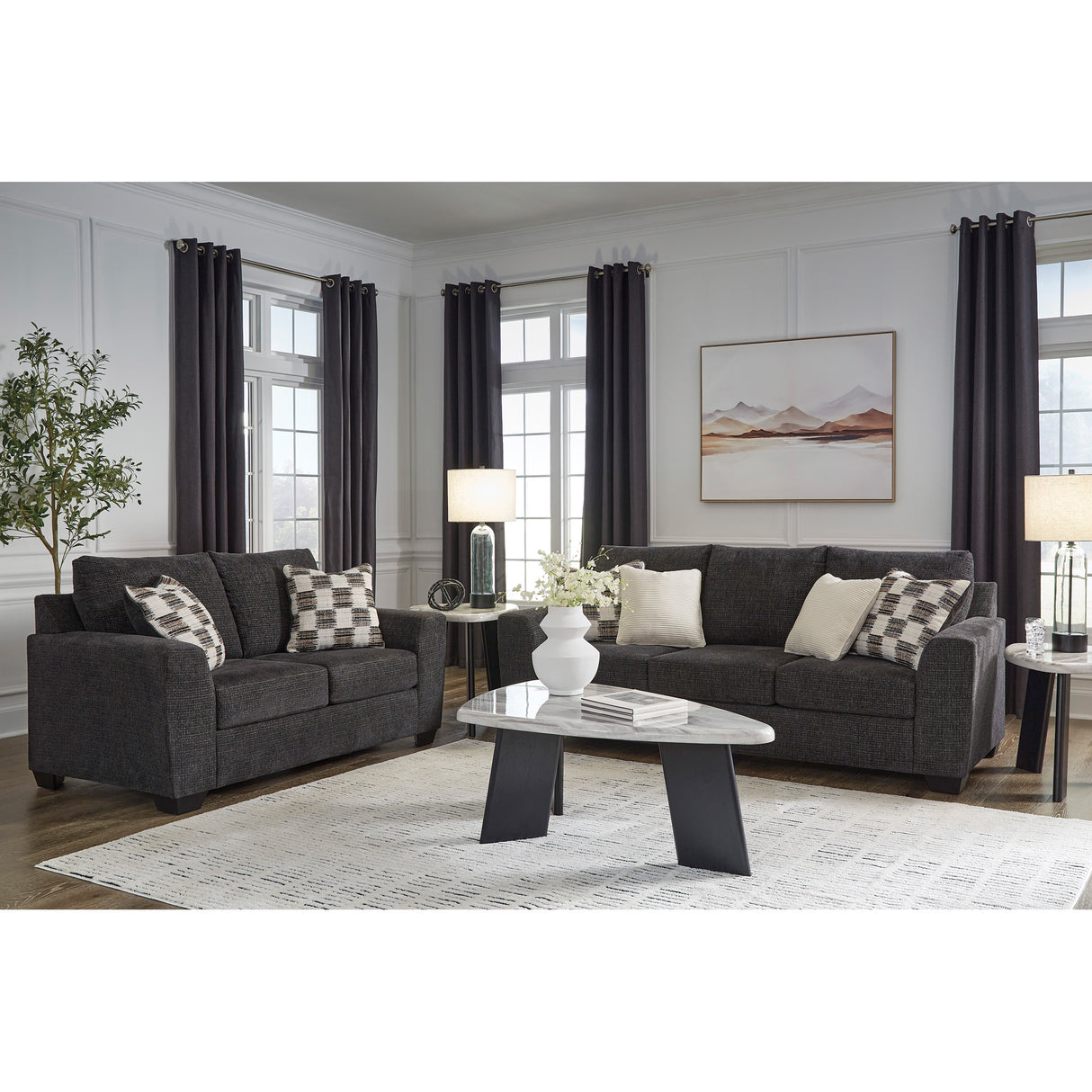 Room setting 3 featuring Loreo Ebony Sofa