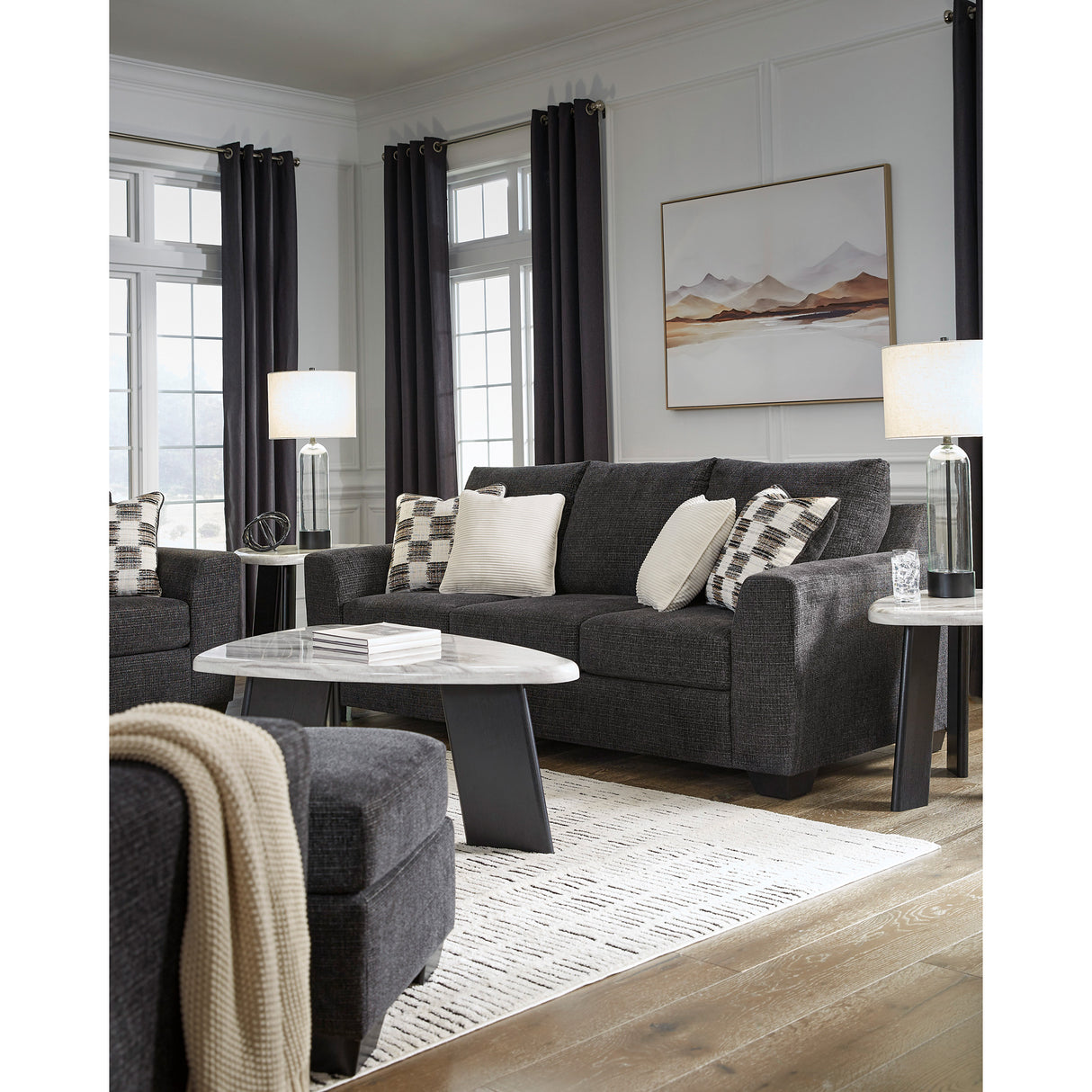 Room setting 7 featuring Loreo Ebony Sofa