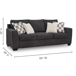 Detail image of Loreo Ebony Queen Sleeper with overlay of product dimensions