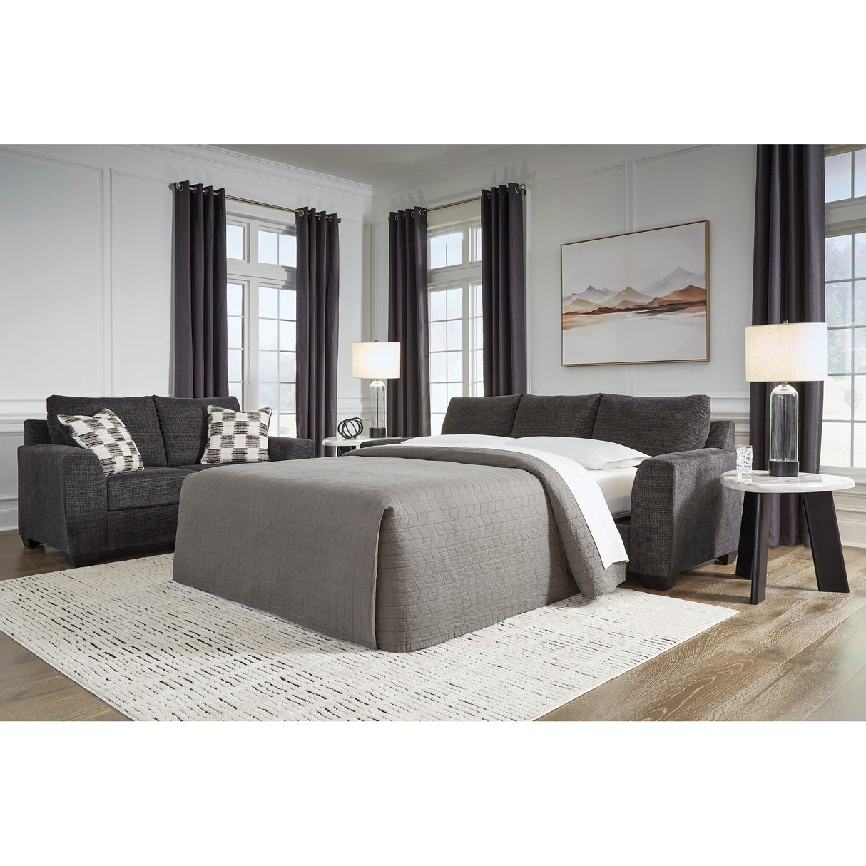 A room setting featuring Loreo Ebony Queen Sleeper